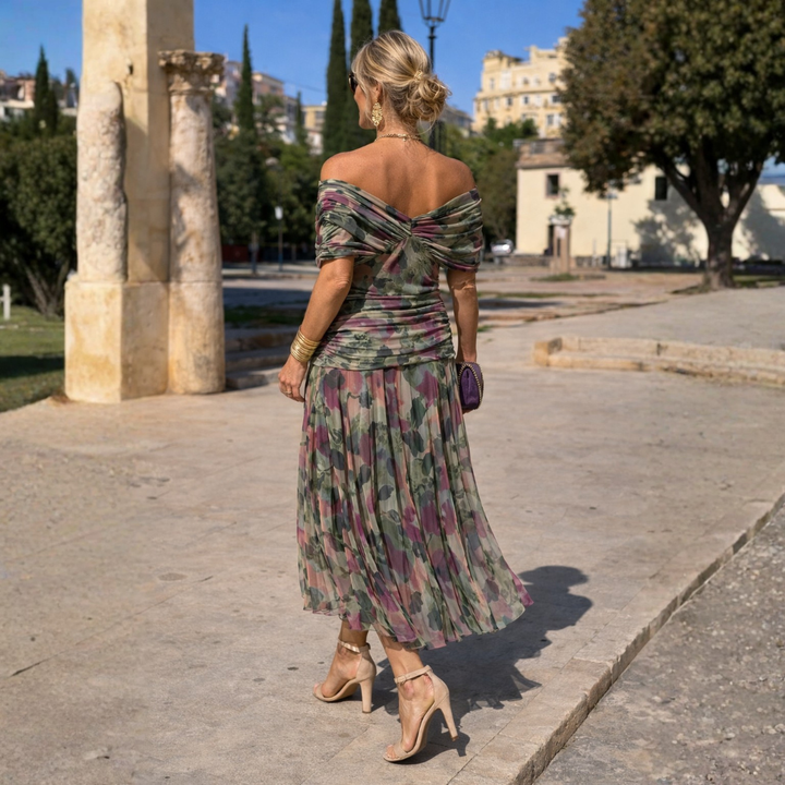 Vanessa – Tummy-Flattering Off-Shoulder Maxi Dress