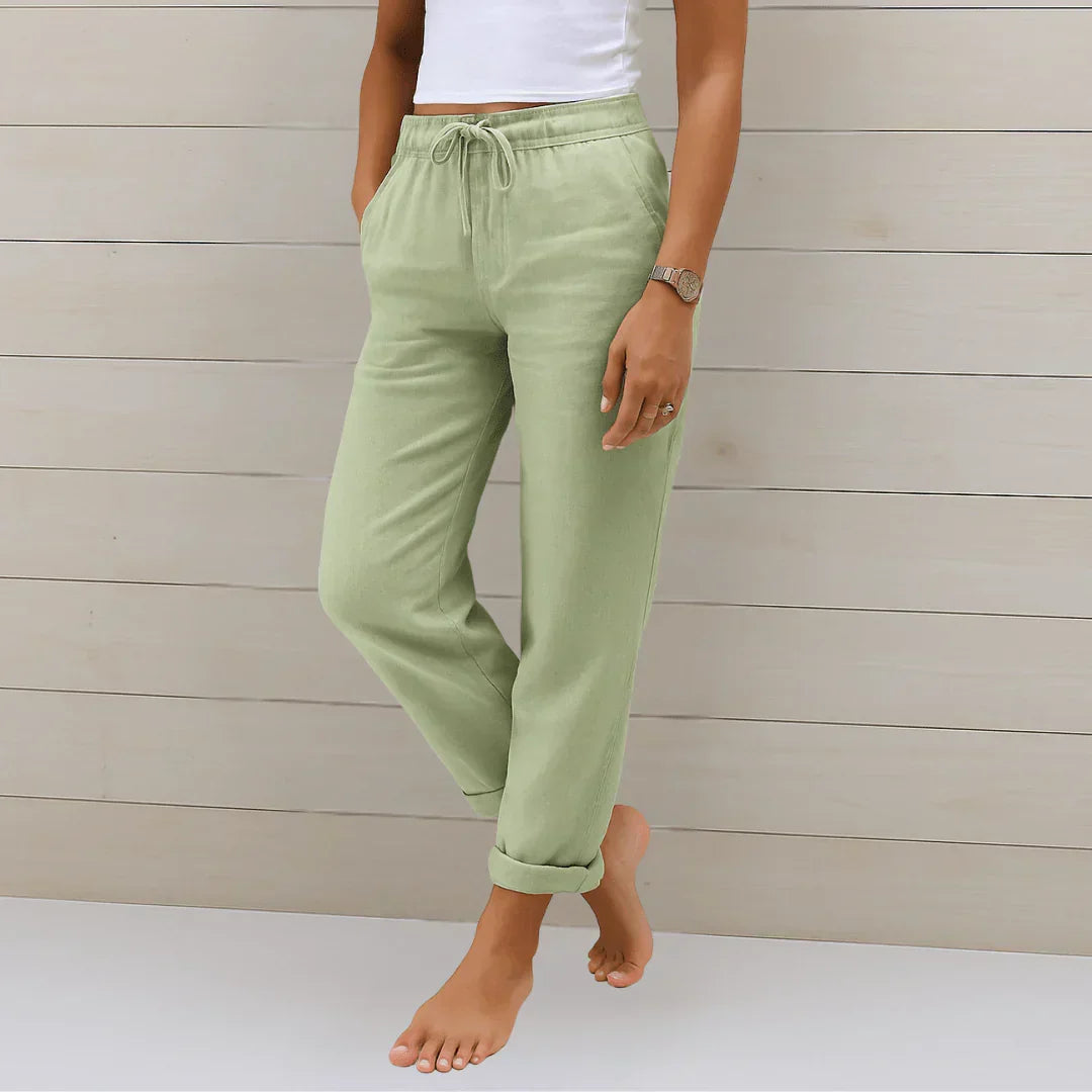 Joan – Stretch Linen-Blend Pants