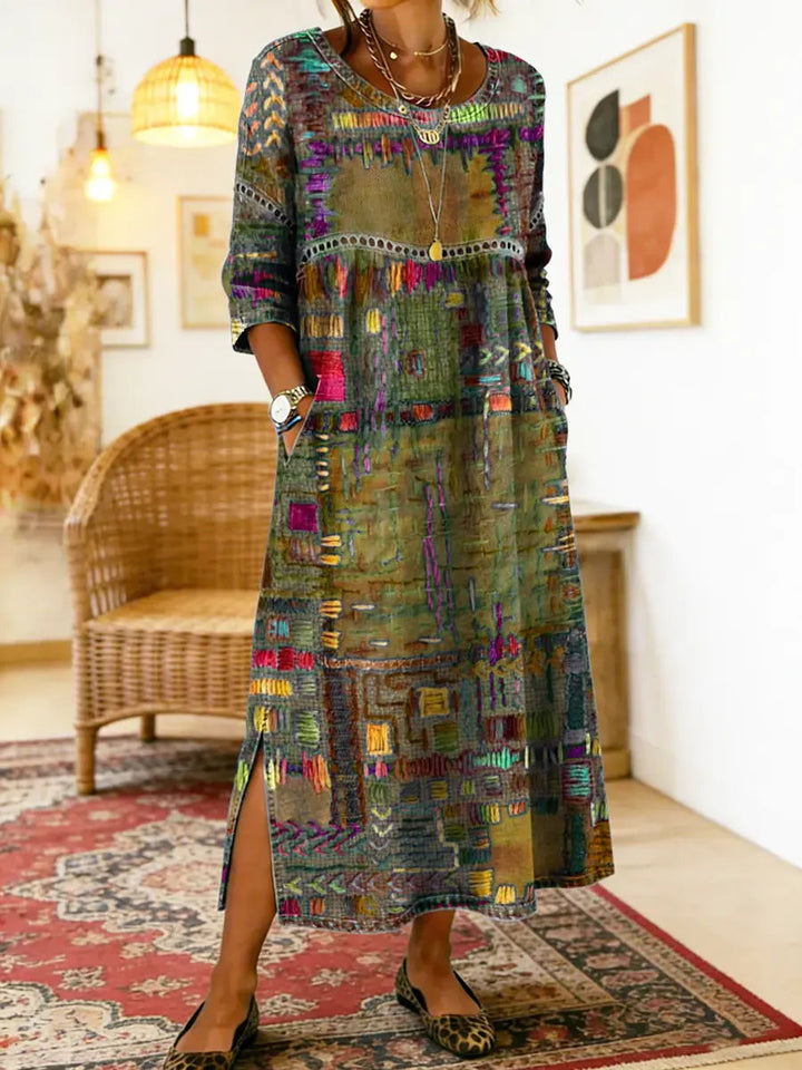 Janice – Relaxed Patchwork Denim Dress