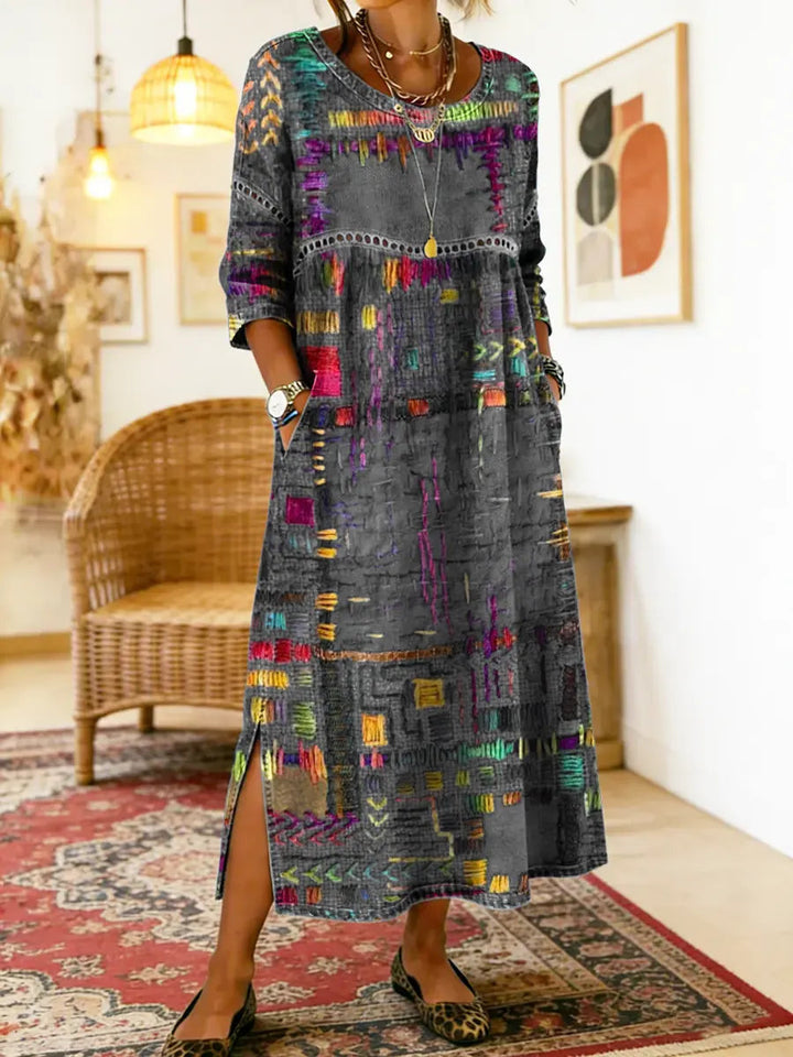 Janice – Relaxed Patchwork Denim Dress