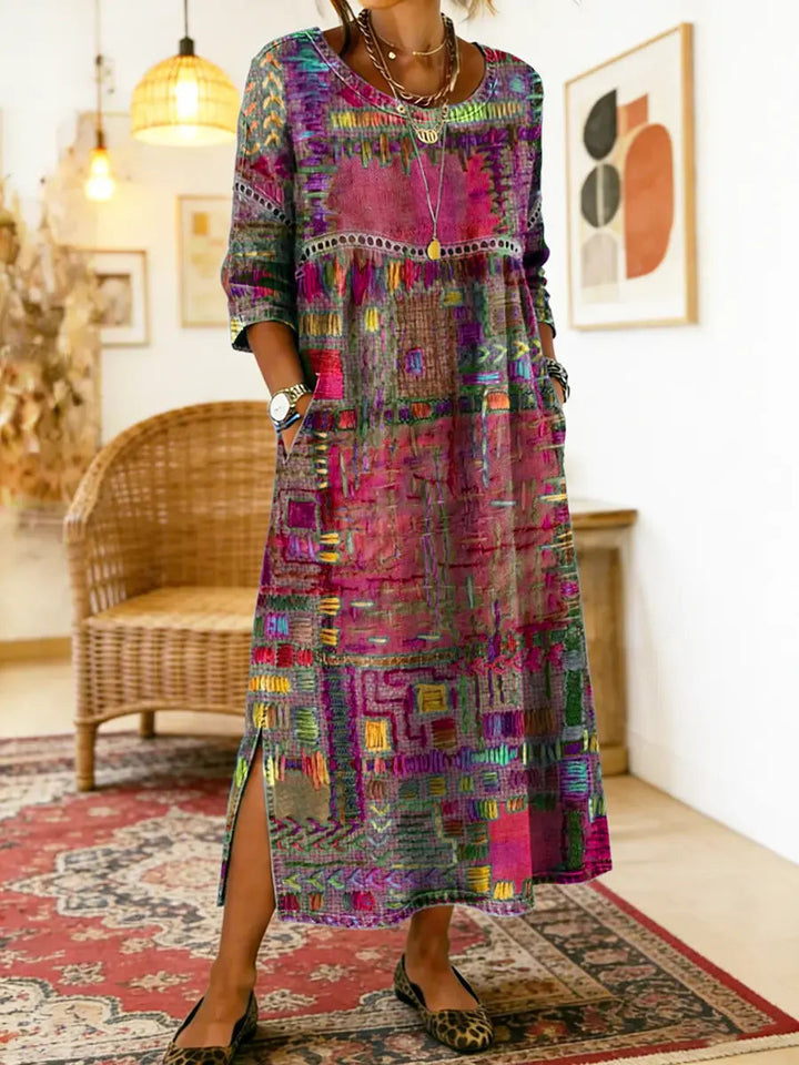 Janice – Relaxed Patchwork Denim Dress