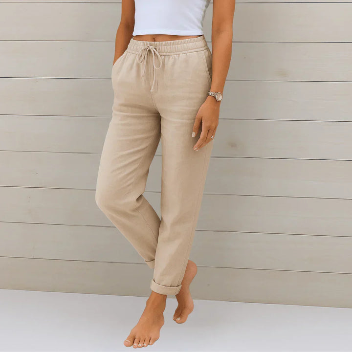 Joan – Stretch Linen-Blend Pants