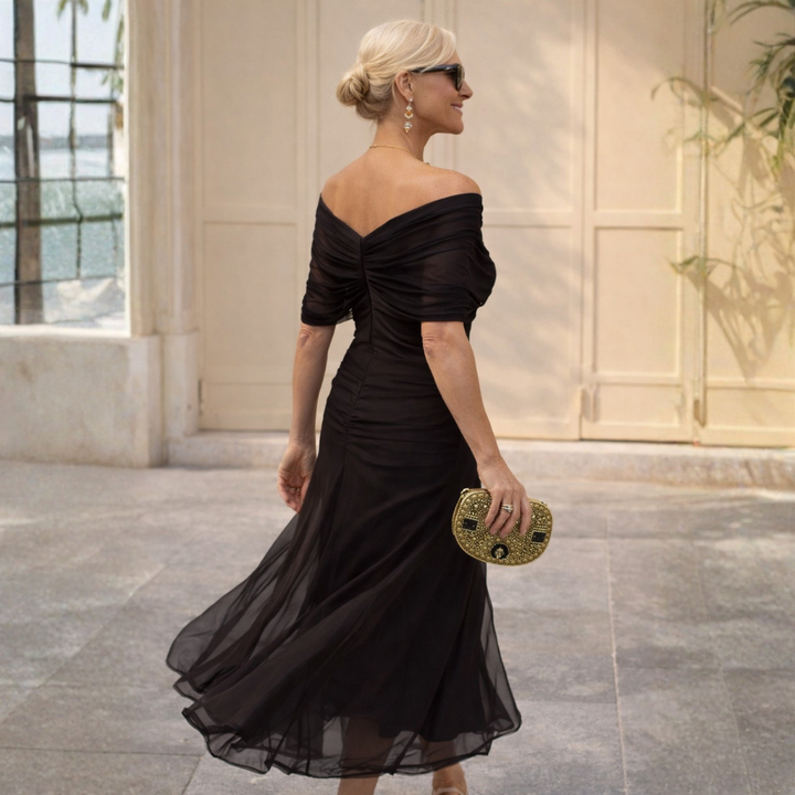 Vanessa – Tummy-Flattering Off-Shoulder Maxi Dress