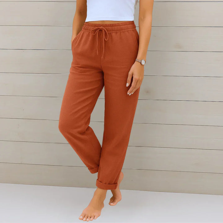 Joan – Stretch Linen-Blend Pants