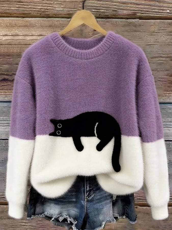 Julie – Soft Cotton-Blend Cat Jumper