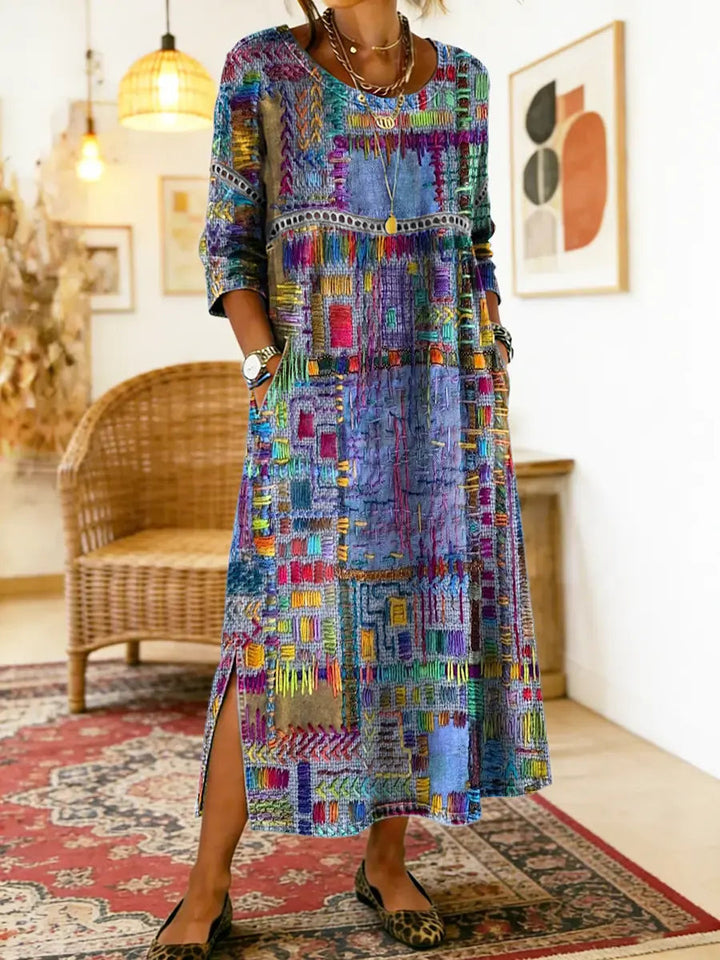 Janice – Relaxed Patchwork Denim Dress