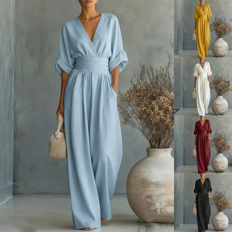 Jennifer – Cinched-Waist Wide-Leg Jumpsuit