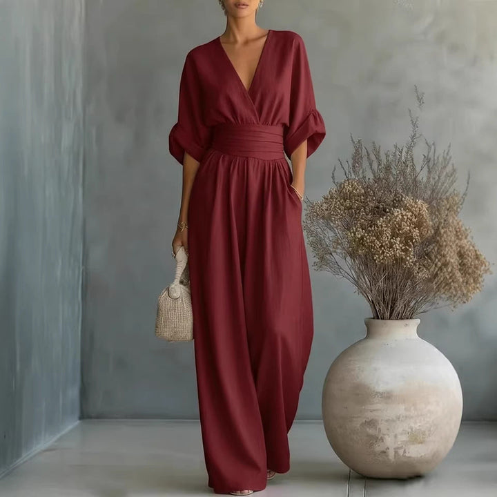 Jennifer – Cinched-Waist Wide-Leg Jumpsuit