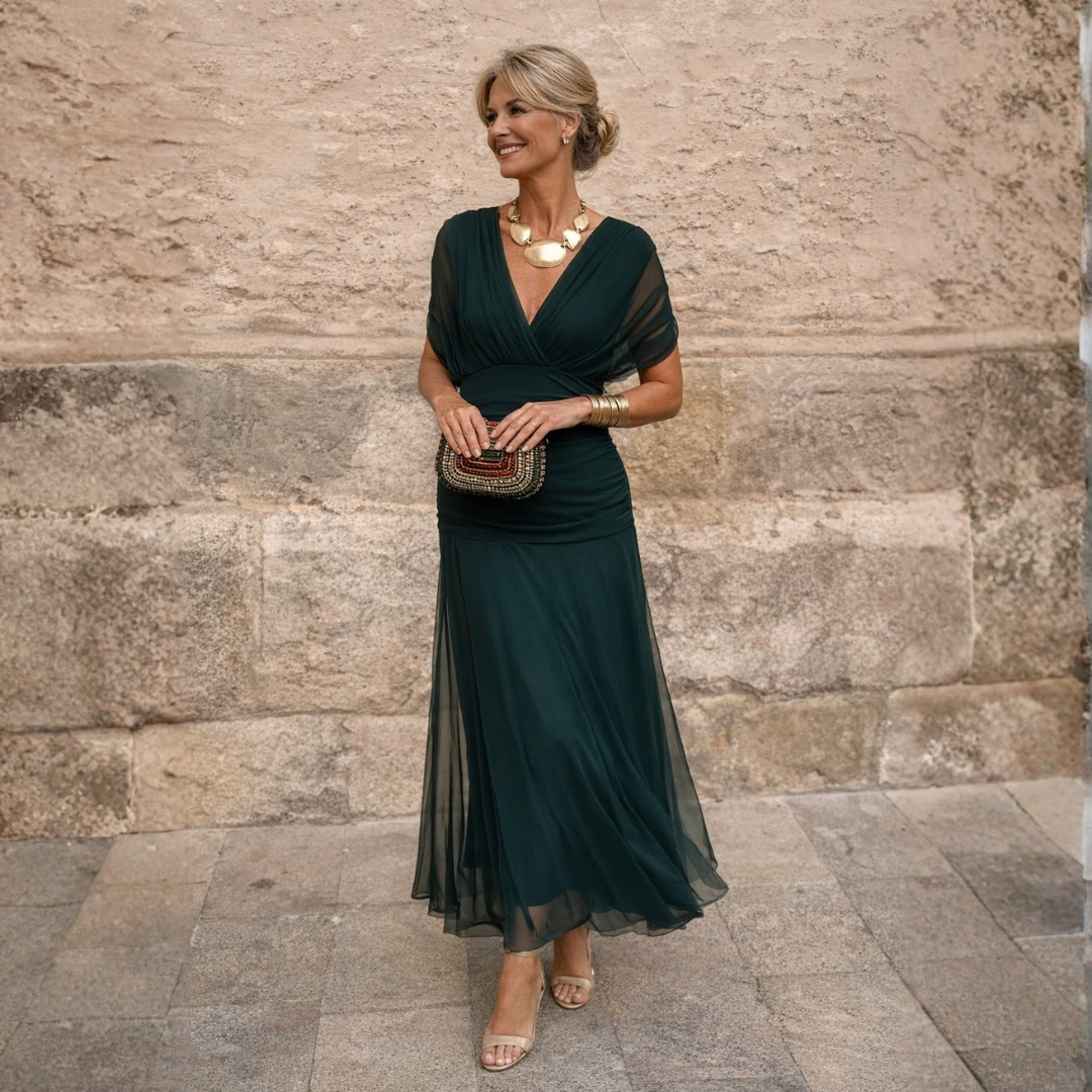 Vanessa – Tummy-Flattering Off-Shoulder Maxi Dress