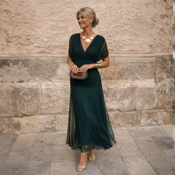 Vanessa – Tummy-Flattering Off-Shoulder Maxi Dress