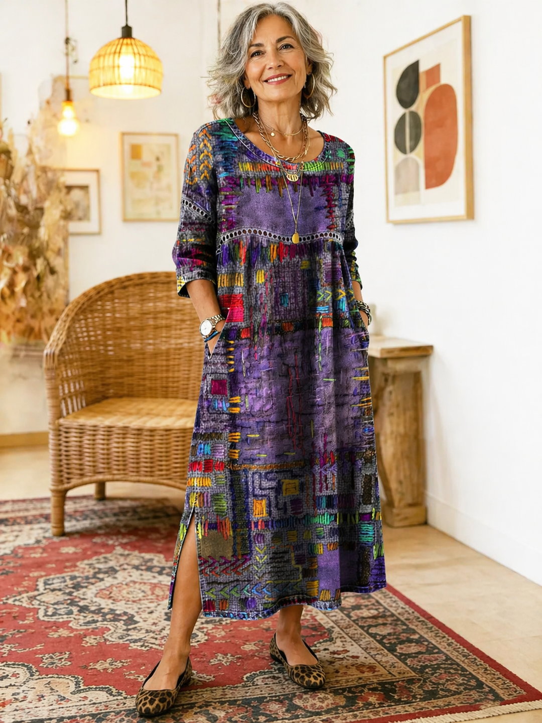 Janice – Relaxed Patchwork Denim Dress