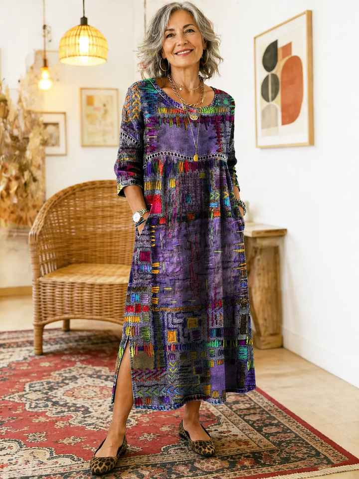 Janice – Relaxed Patchwork Denim Dress