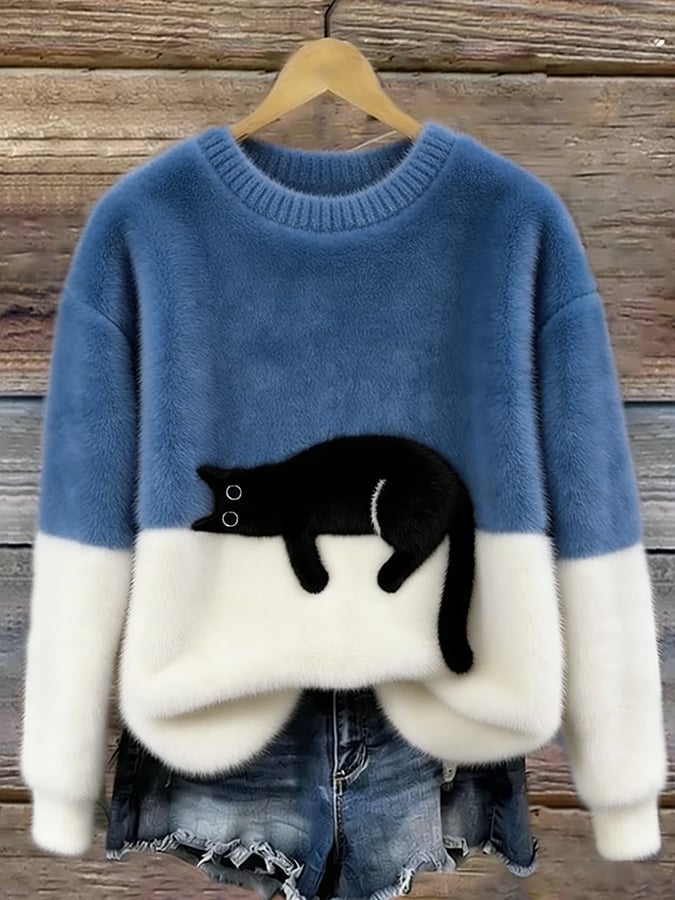 Julie – Soft Cotton-Blend Cat Jumper