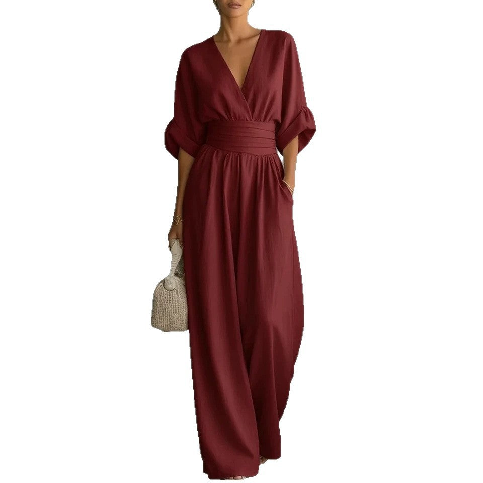 Jennifer – Cinched-Waist Wide-Leg Jumpsuit