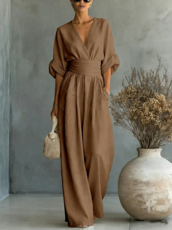 Jennifer – Cinched-Waist Wide-Leg Jumpsuit