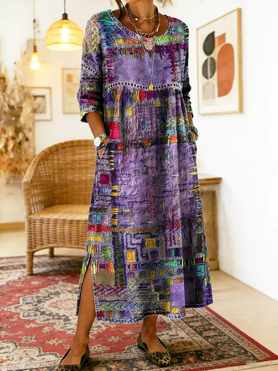 Janice – Relaxed Patchwork Denim Dress