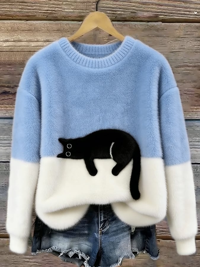 Julie – Soft Cotton-Blend Cat Jumper