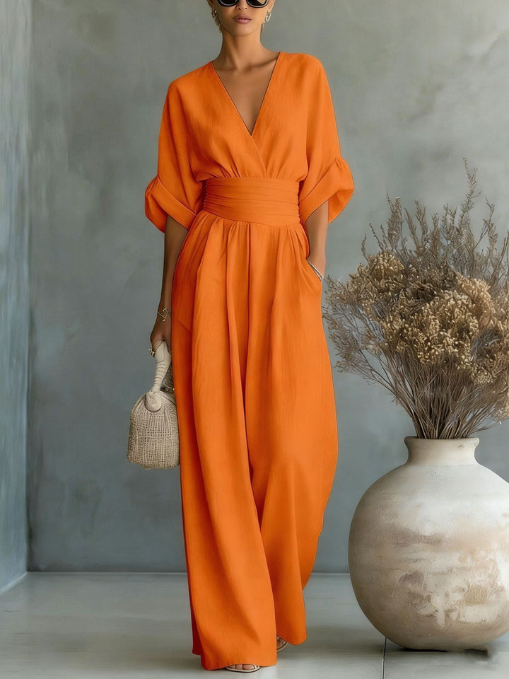 Jennifer – Cinched-Waist Wide-Leg Jumpsuit