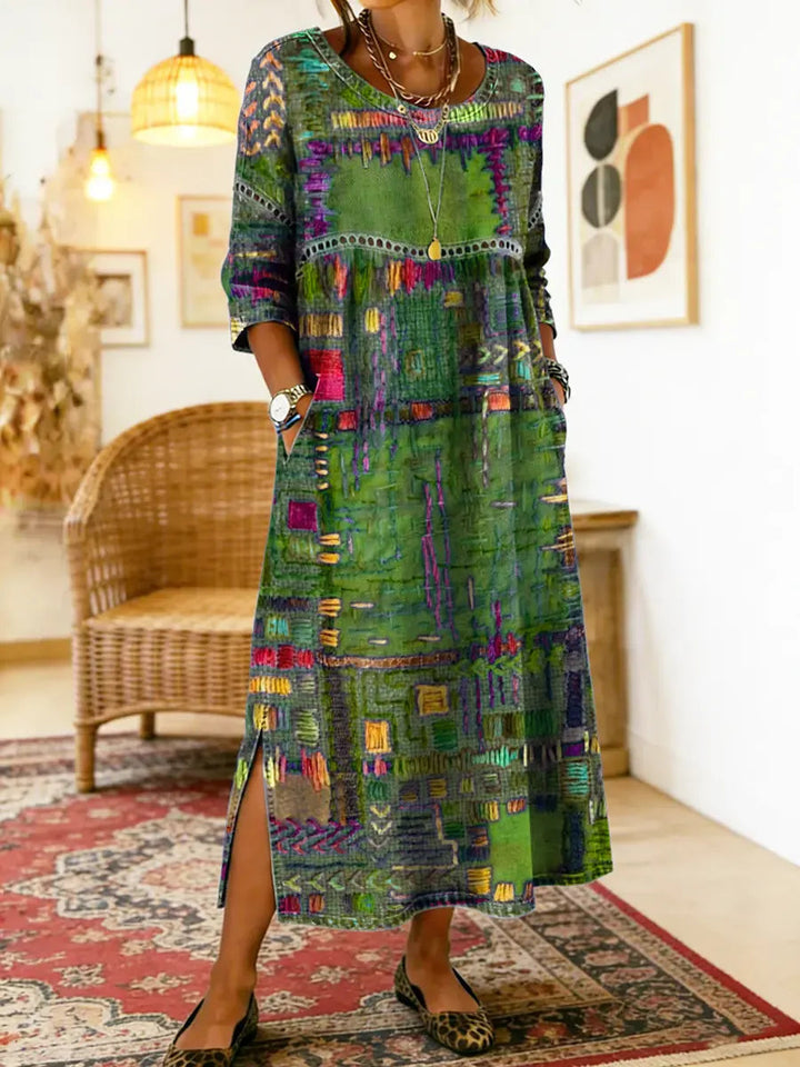 Janice – Relaxed Patchwork Denim Dress
