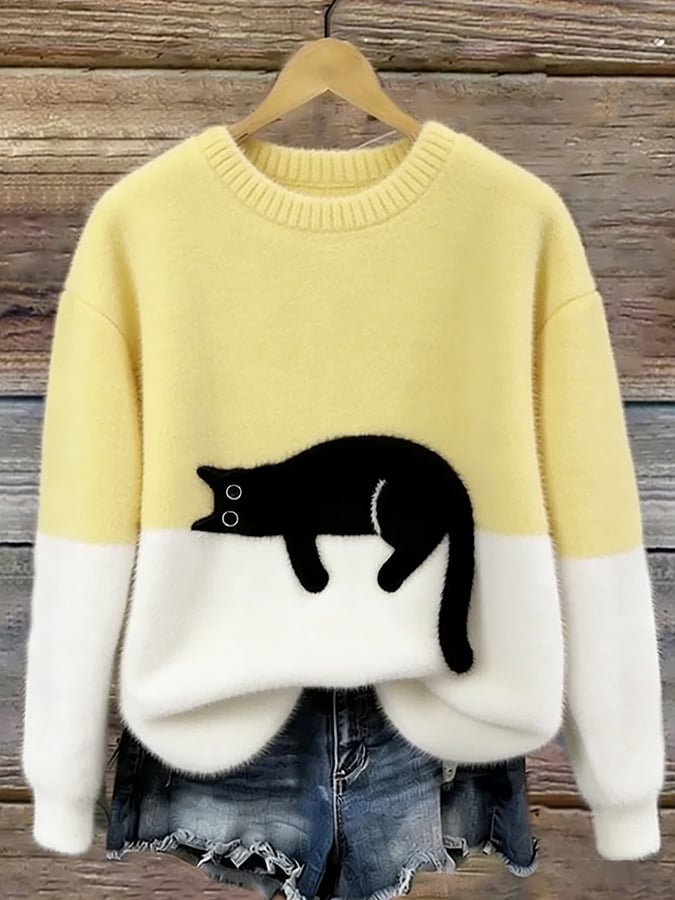 Julie – Soft Cotton-Blend Cat Jumper