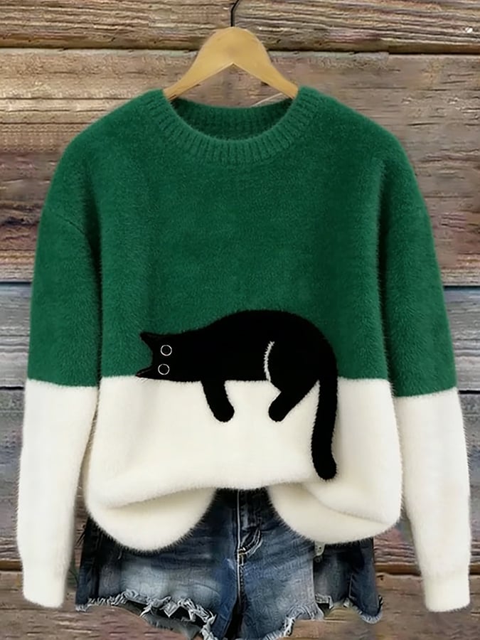 Julie – Soft Cotton-Blend Cat Jumper