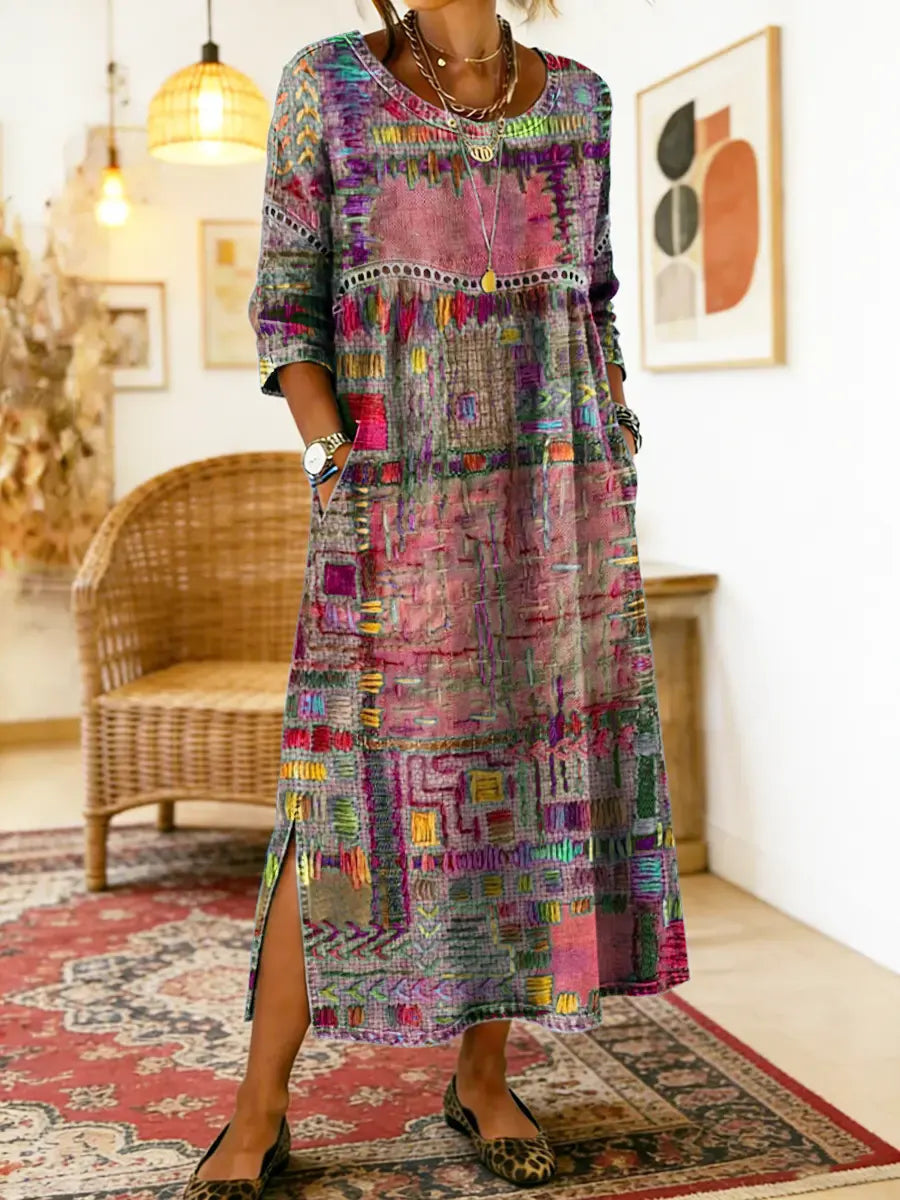 Janice – Relaxed Patchwork Denim Dress