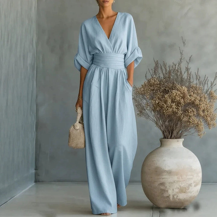 Jennifer – Cinched-Waist Wide-Leg Jumpsuit