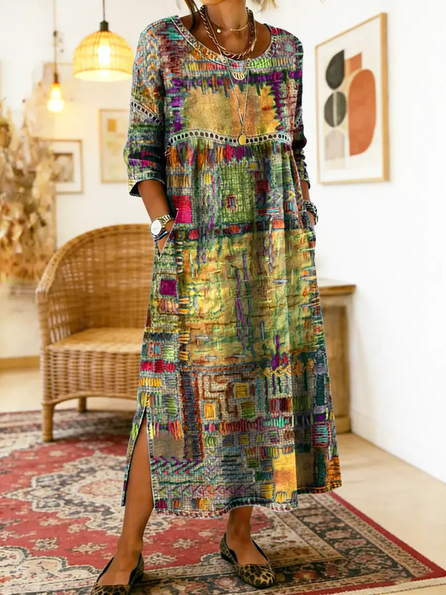 Janice – Relaxed Patchwork Denim Dress