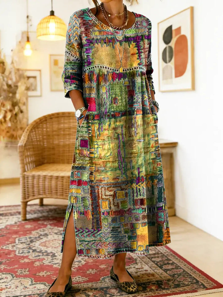 Janice – Relaxed Patchwork Denim Dress