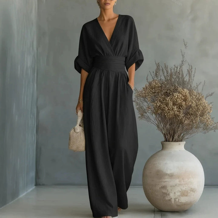 Jennifer – Cinched-Waist Wide-Leg Jumpsuit