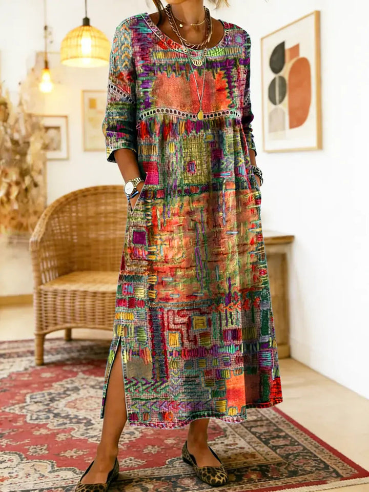 Janice – Relaxed Patchwork Denim Dress