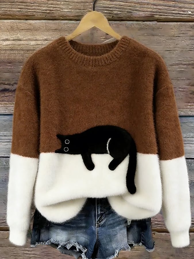 Julie – Soft Cotton-Blend Cat Jumper