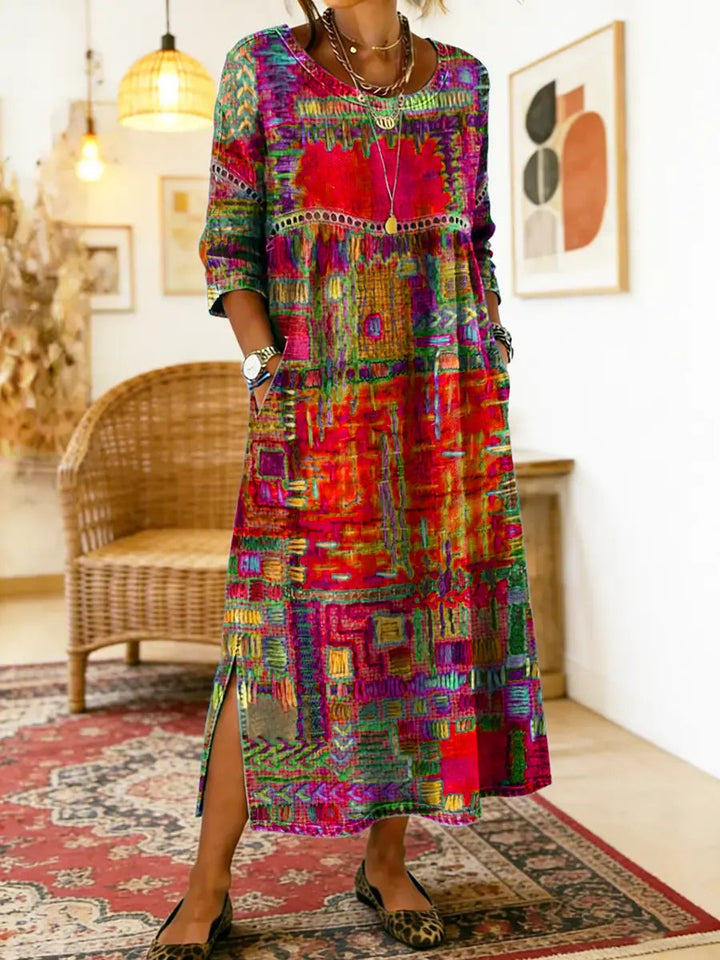 Janice – Relaxed Patchwork Denim Dress