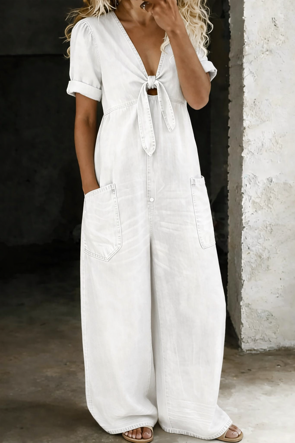 Louise – Relaxed Denim Pocket Jumpsuit