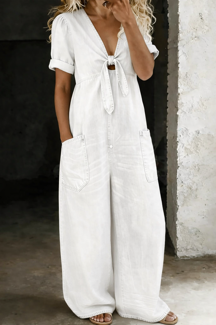 Louise – Relaxed Denim Pocket Jumpsuit