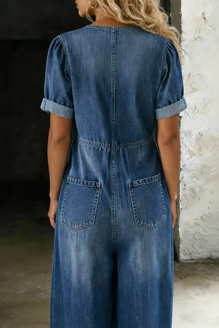 Louise – Relaxed Denim Pocket Jumpsuit