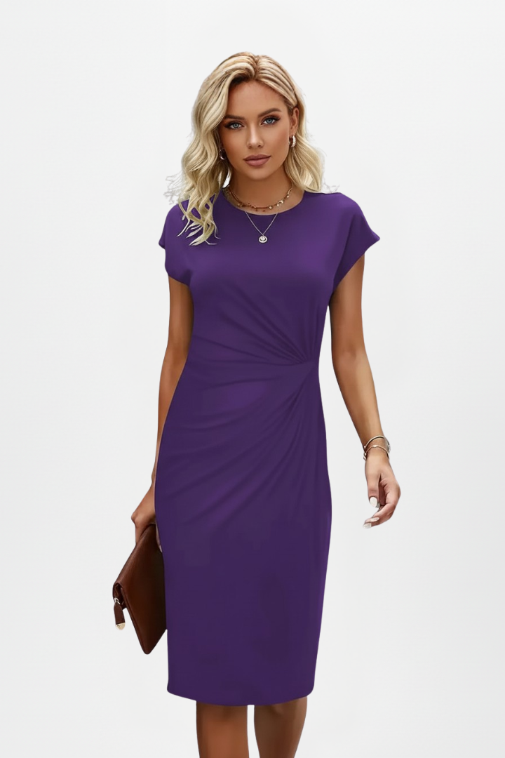 Jacqueline – Ruched-Waist Knee-Length Dress