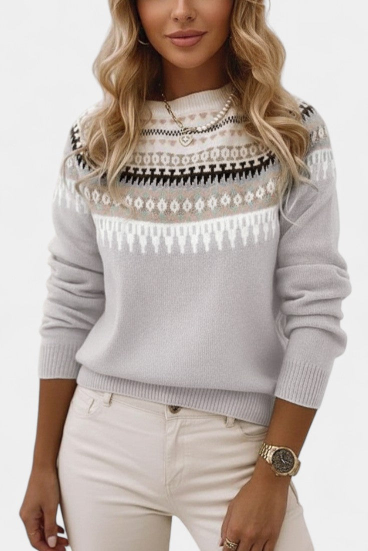 Lynette – Soft Jacquard Knit Jumper