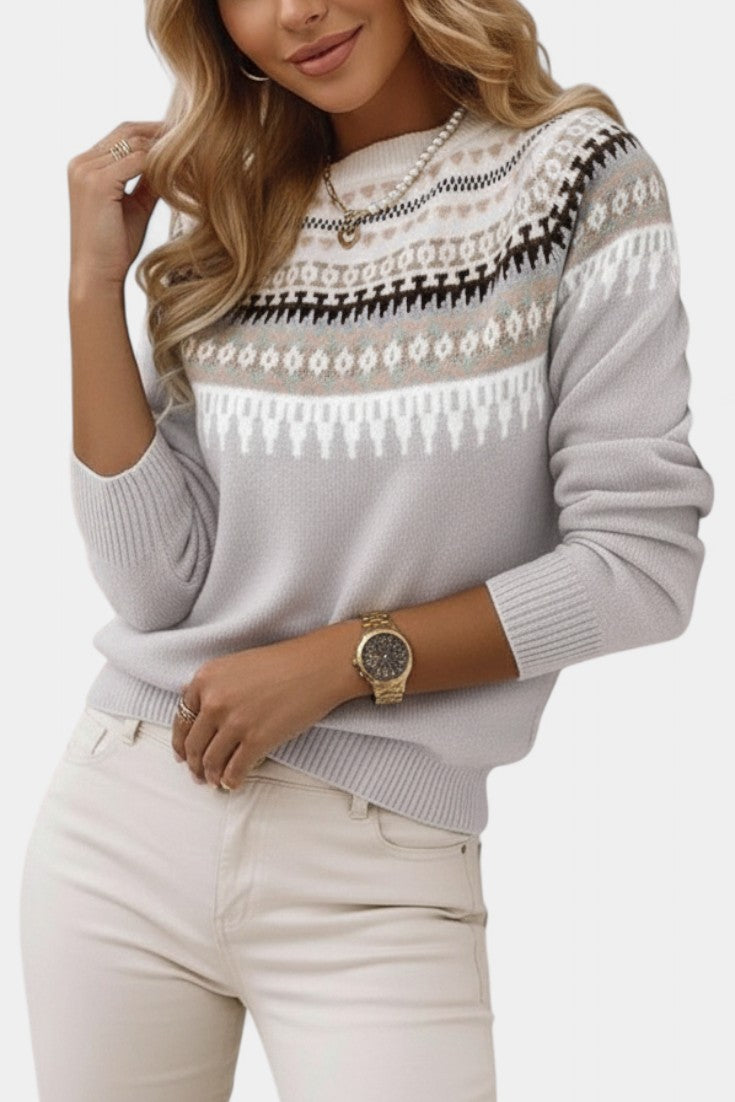 Lynette – Soft Jacquard Knit Jumper
