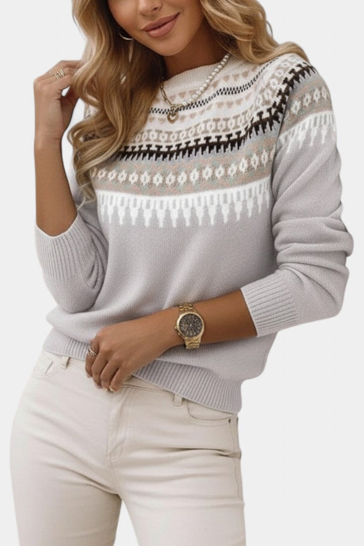 Lynette – Soft Jacquard Knit Jumper