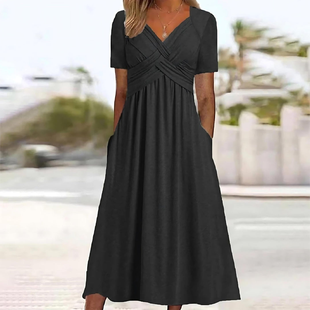 Audrey – Elegant A-Line Midi Dress