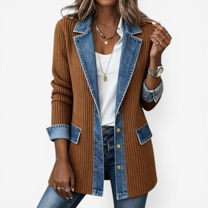 Robyn – Lightweight Denim-Trim Layering Jacket
