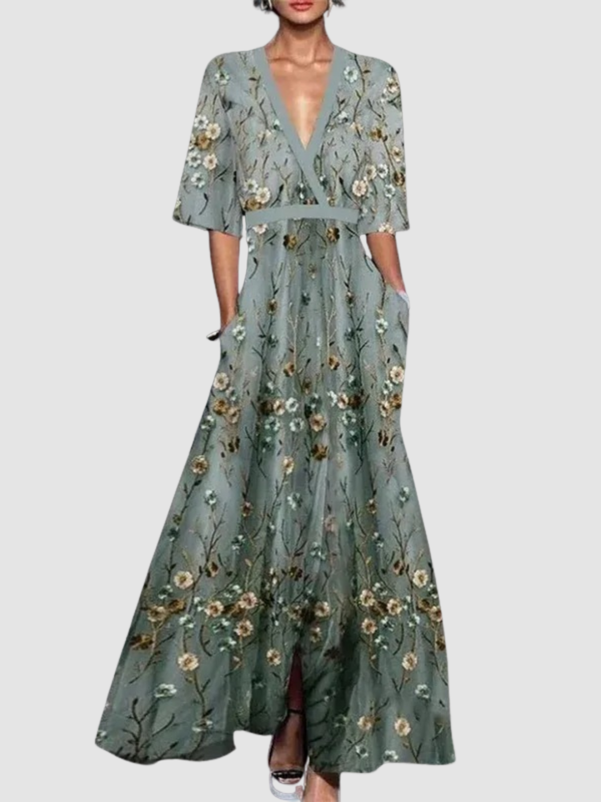 Olyvia™ Elegant long floral dress – Rosie & Fiona