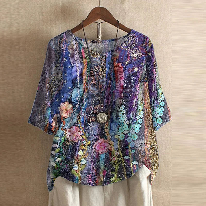 Ruth – Vintage Floral Blouse