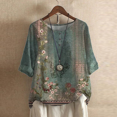Ruth – Vintage Floral Blouse