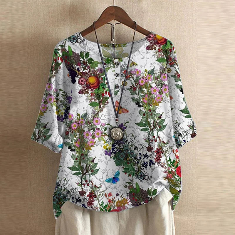 Ruth – Vintage Floral Blouse