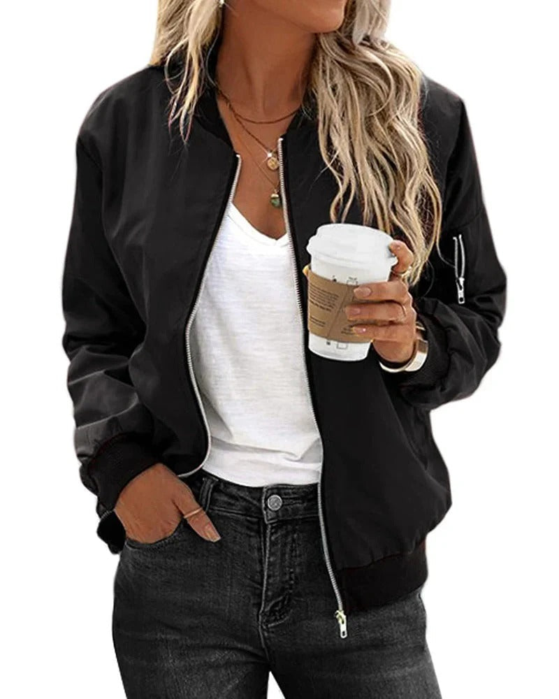 Marilyn – Lightweight Zip Bomber Jacket