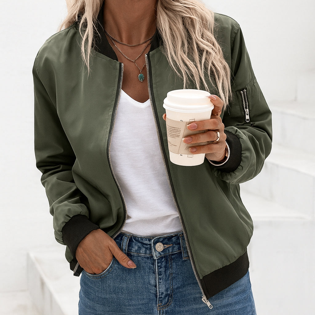 Marilyn – Lightweight Zip Bomber Jacket