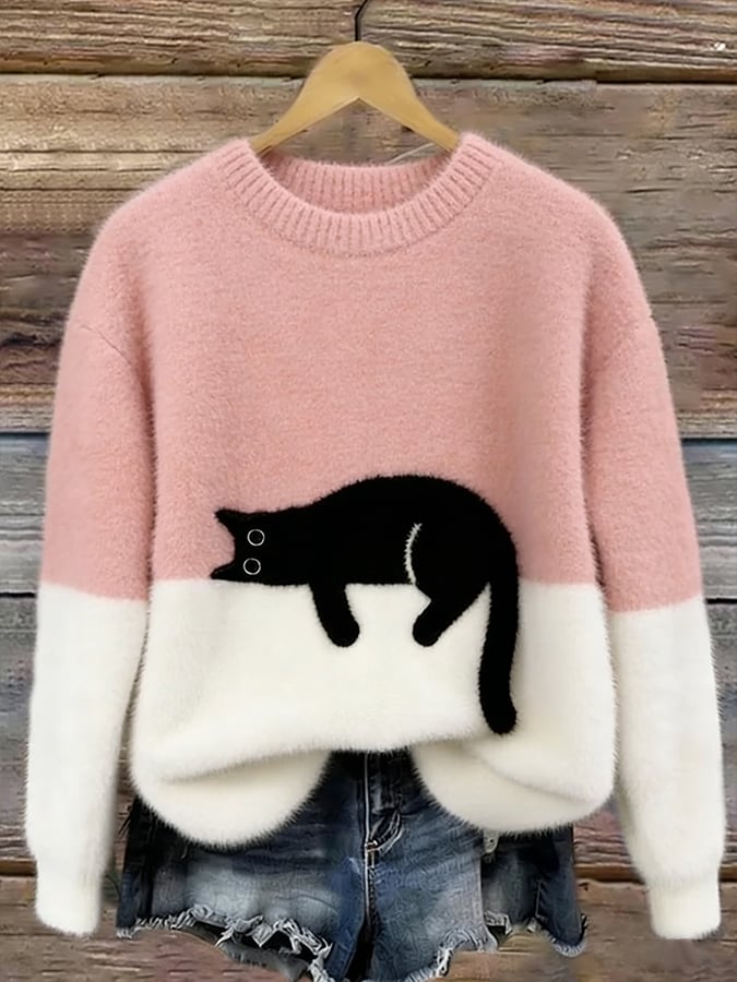 Julie – Soft Cotton-Blend Cat Jumper