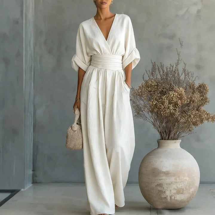 Jennifer – Cinched-Waist Wide-Leg Jumpsuit